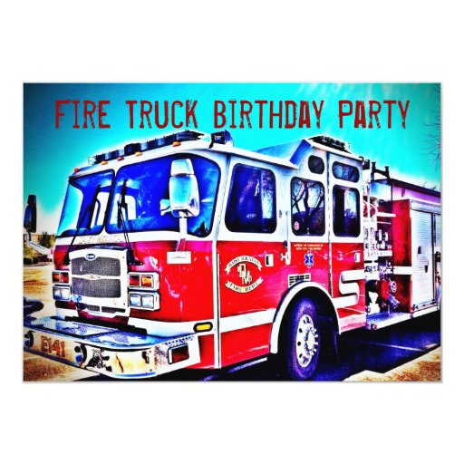 Fire Truck Party Invitations 9