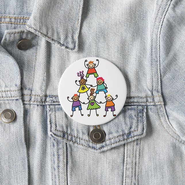 Colorful Kids Friendship Pyramid Button (Creator Uploaded)