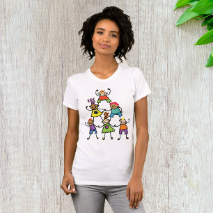 Colorful Kids Friendship Pyramid T-Shirt
