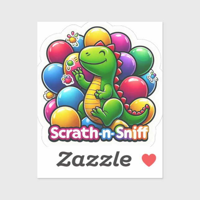 Colorful Kids’ Fun Balloon Dino Sticker (Sheet)