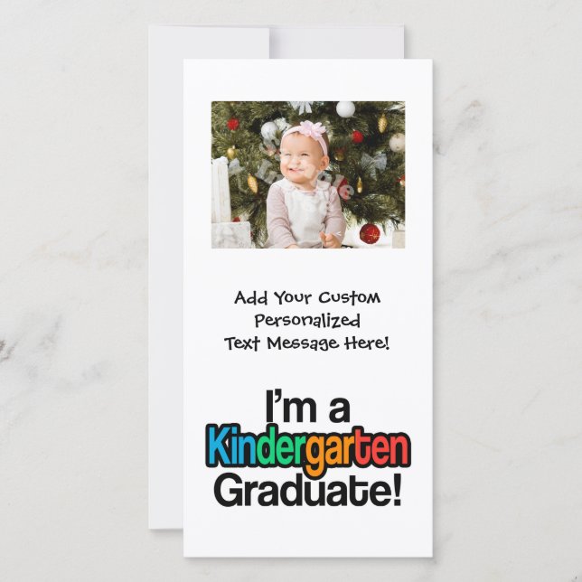 Colorful Kids Graduation Kindergarten Graduate Announcement (Front)