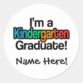Colorful Kids Graduation Kindergarten Graduate Classic Round Sticker