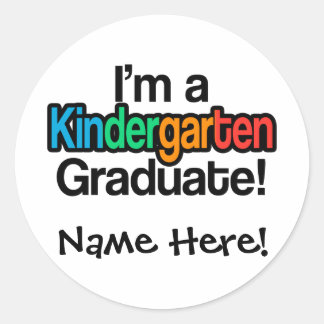 Colorful Kids Graduation Kindergarten Graduate Classic Round Sticker