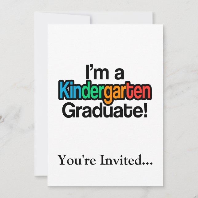 Colorful Kids Graduation Kindergarten Graduate Invitation (Front)