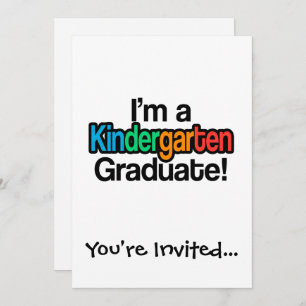 Colorful Kids Graduation Kindergarten Graduate Invitation
