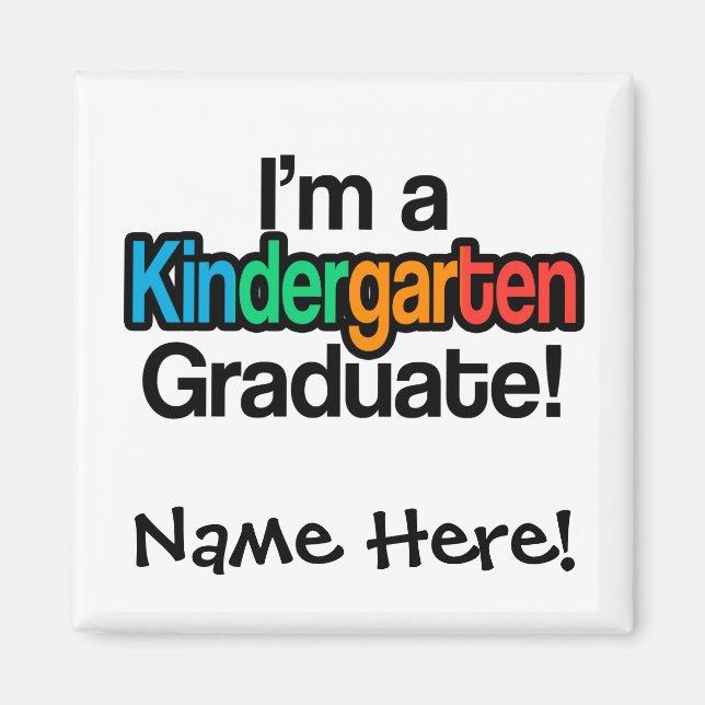 Colorful Kids Graduation Kindergarten Graduate Magnet (Front)