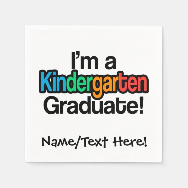 Colorful Kids Graduation Kindergarten Graduate Napkin