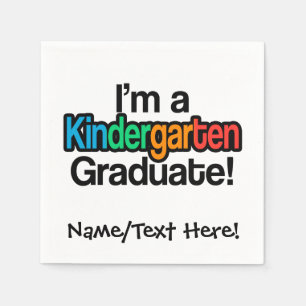 Colorful Kids Graduation Kindergarten Graduate Napkins