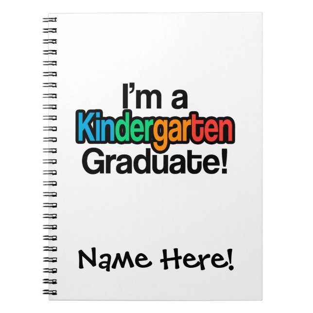 Colorful Kids Graduation Kindergarten Graduate Notebook (Front)