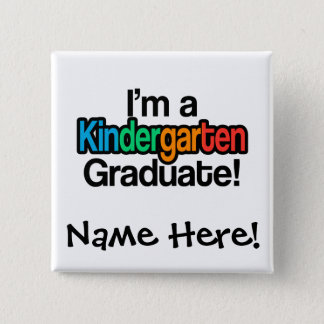 Colorful Kids Graduation Kindergarten Graduate Pinback Button