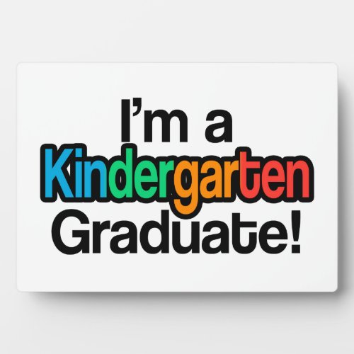 Colorful Kids Graduation Kindergarten Graduate Plaque
