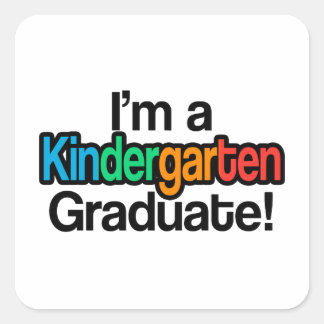Colorful Kids Graduation Kindergarten Graduate Square Sticker