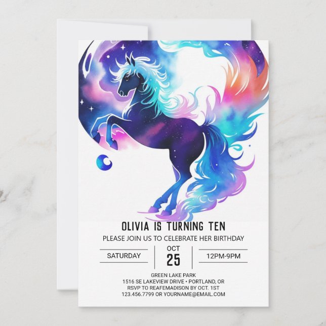 Colorful Kids' Pony Birthday Invitation (Front)