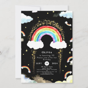 Colorful Kids' Rainbow Birthday Invitation