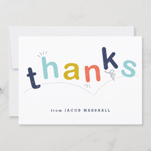 Colorful Kids Rainbow Type  Thank You Card
