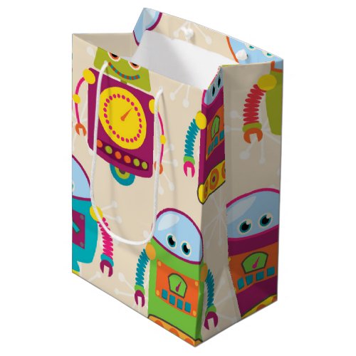 Colorful Kids Robot Medium Gift Bag