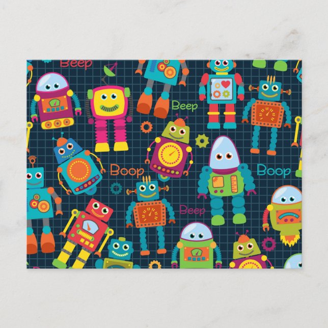 Colorful Kids Robot Postcard (Front)