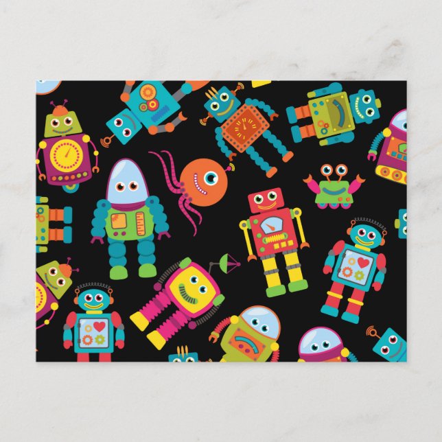 Colorful Kids Robot Postcard (Front)
