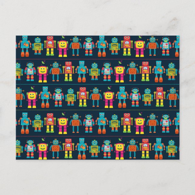 Colorful Kids Robot Postcard (Front)