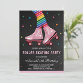 Colorful Kids Roller Skating Birthday Party Invitation (Standing Front)
