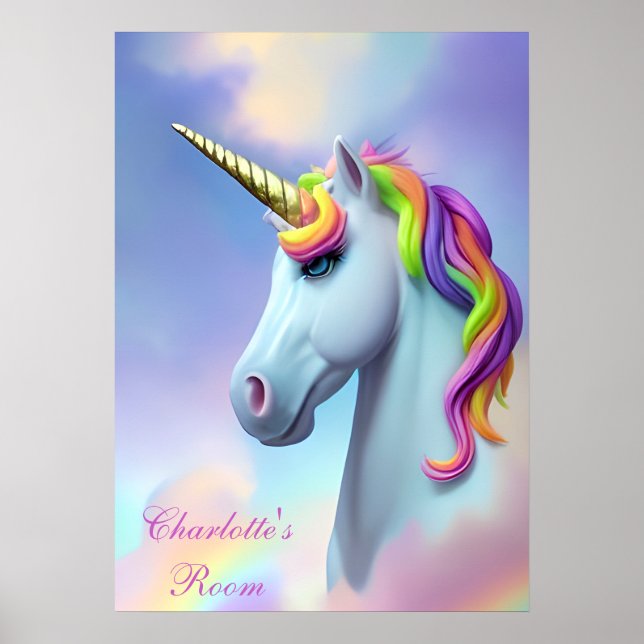 Colorful Kid's Room Unicorn Poster  (Front)
