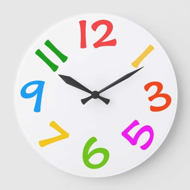 Colorful Kids Room Wall Clock (Front)