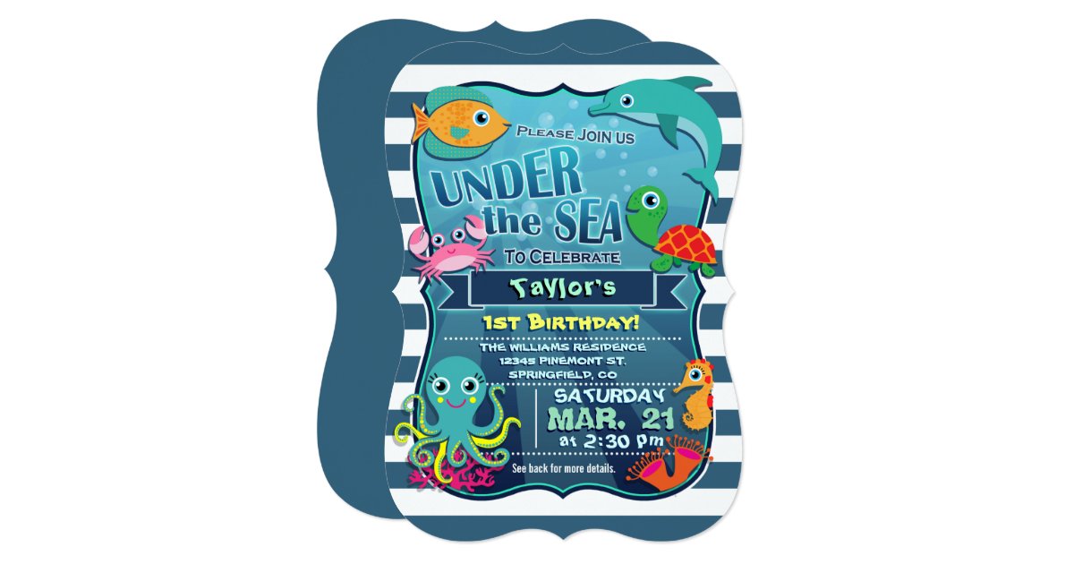 Sea Life Birthday Party Invitations 8