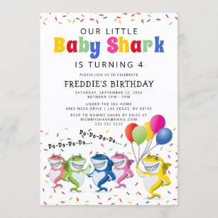 Baby Shark Invitations Zazzle
