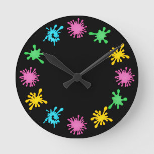 Colorful Kids Slime Toy Splatter Round Clock