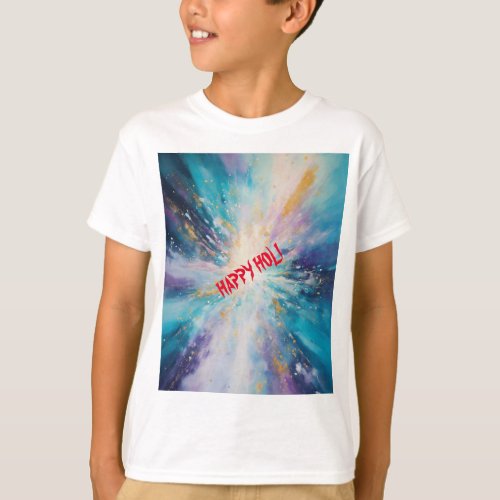 Colorful Kids Splashin into Holi Fun T_Shirt