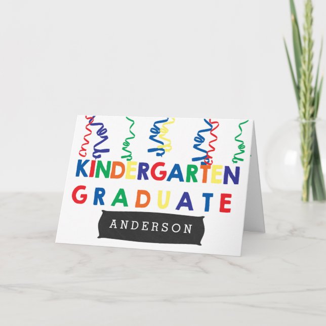 Colorful Kindergarten Graduate  Card (Front)