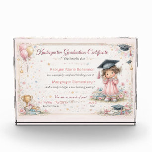 Colorful Kindergarten Graduation Certificate  Photo Block
