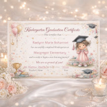 Colorful Kindergarten Graduation Certificate 