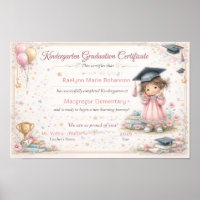 Colorful Kindergarten Graduation Certificate 