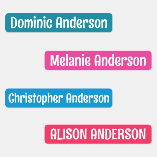 Colorful Kindergarten Name  Labels