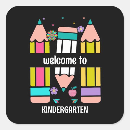 Colorful kindergarten pencil cartoon Sticker