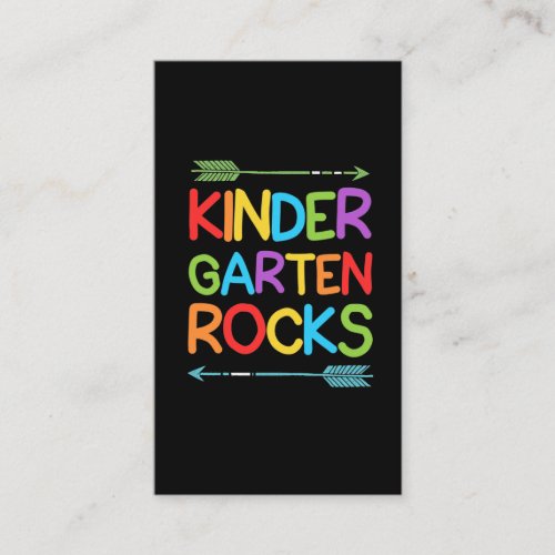 Colorful Kindergarten Rocks Education Kids Teacher Business Card