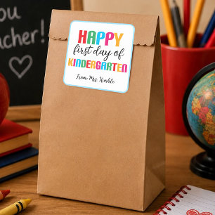 Colorful Kindergarten School Sticker (Square)