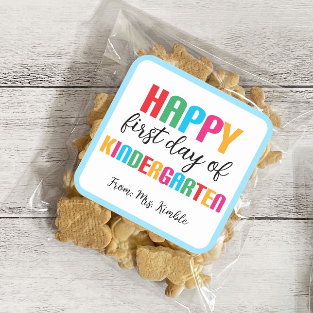 Colorful Kindergarten School Sticker (Square) (Creator Uploaded)