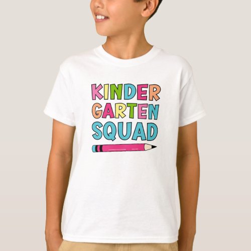  Colorful Kindergarten Squad  First day of school T_Shirt