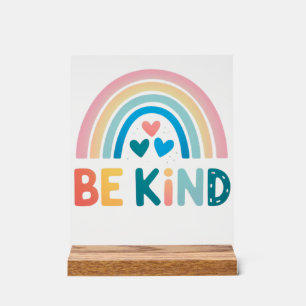 Colorful Kindness Rainbow Acrylic Sign