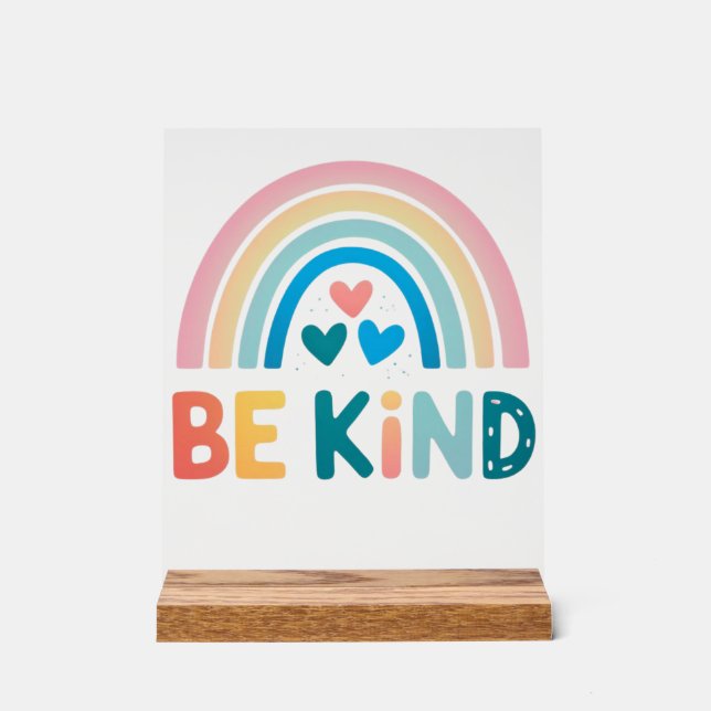 Colorful Kindness Rainbow Acrylic Sign (Front)
