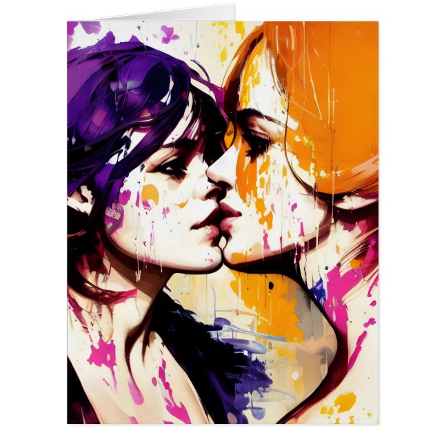 Colorful Kiss All Occasions Greeting Card (Front)