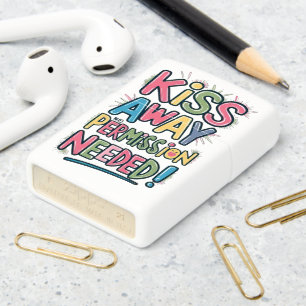 Colorful Kiss Away No Permission Needed Zippo Lighter
