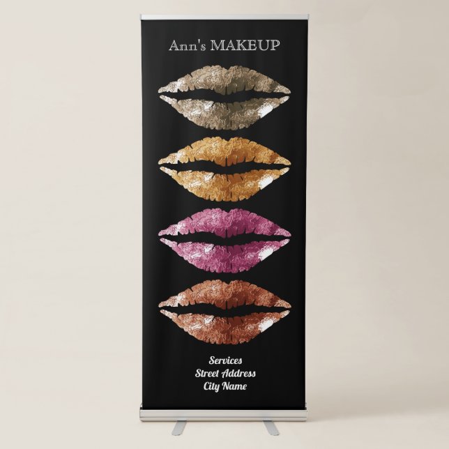 Colorful kiss lips giant pattern retractable banner (Front)
