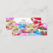 Colorful kiss lips pattern splash mini business card (Front/Back)