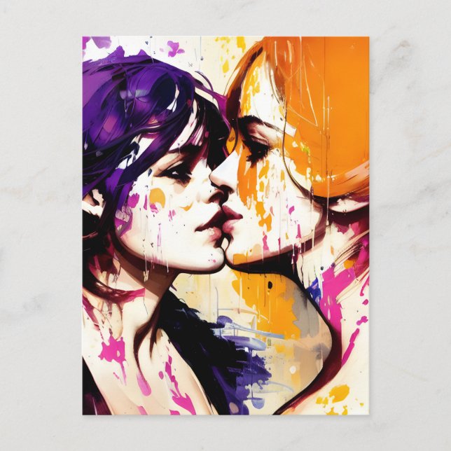 Colorful Kiss Postcard (Front)