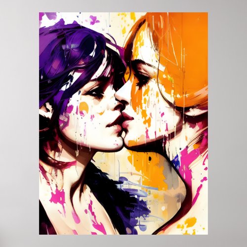 Colorful Kiss Poster