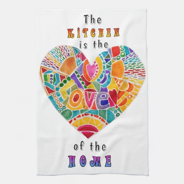Colorful Kitchen is Heart of the Home Towel (Vertical)
