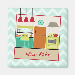 Colorful Kitchen Retro Magnet
